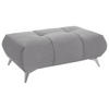 HOCKER in Textil Hellgrau  - Edelstahlfarben/Hellgrau, Design, Textil/Metall (120/43/70cm) - Hom`in
