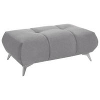 HOCKER in Textil Hellgrau  - Edelstahlfarben/Hellgrau, Design, Textil/Metall (120/43/70cm) - Hom`in