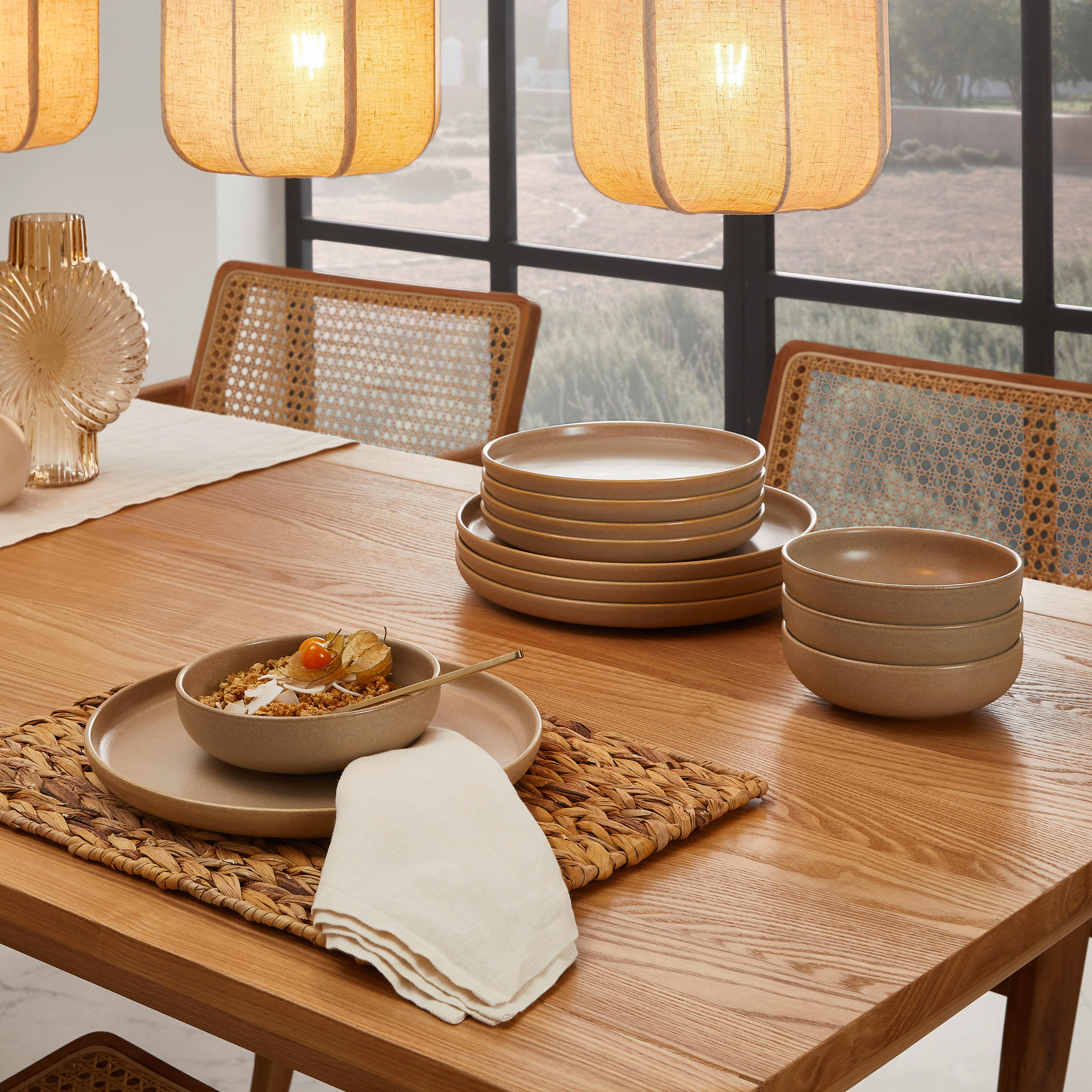 TAFELSERVICE 12-teilig - Sandfarben, Trend, Keramik (43/40/37cm) - Creatable