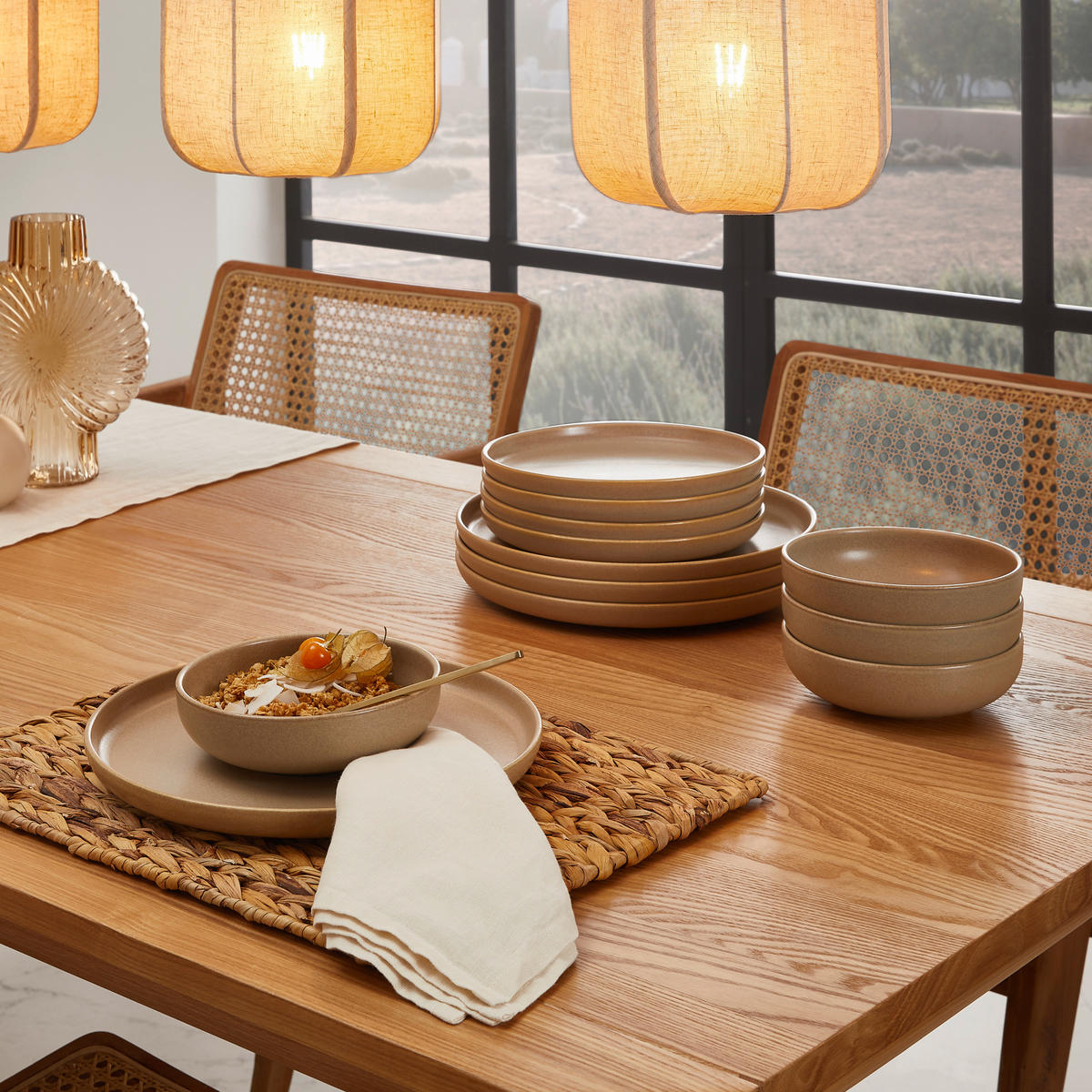 SERVIS 12 delar  - sandfärgad, Trend, keramik (43/40/37cm) - Creatable