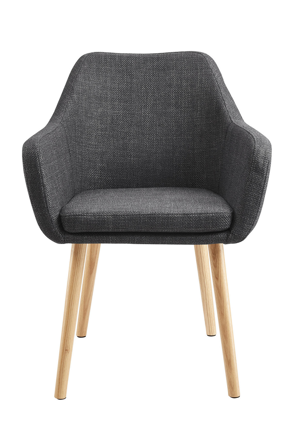 ARMLEHNSTUHL  in Struktur  - Dunkelgrau/Naturfarben, MODERN, Holz/Textil (62/84/60cm) - Livetastic