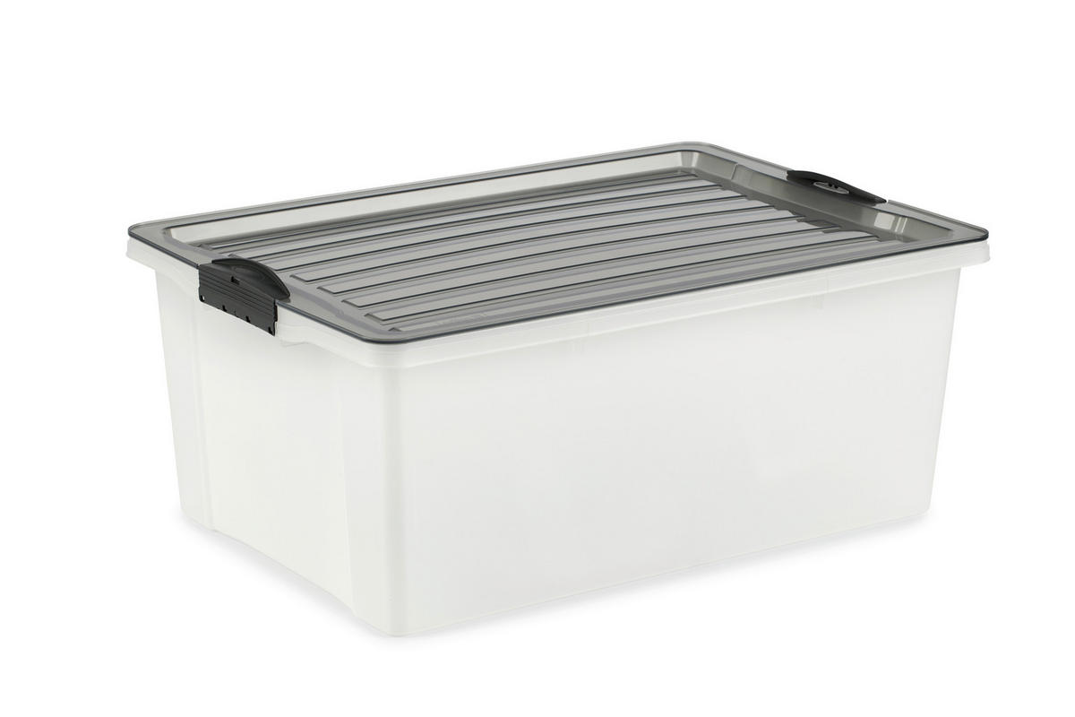 DOBOZ TETŐVEL  - antracit, Basics, műanyag (40/25/57cm) - Rotho