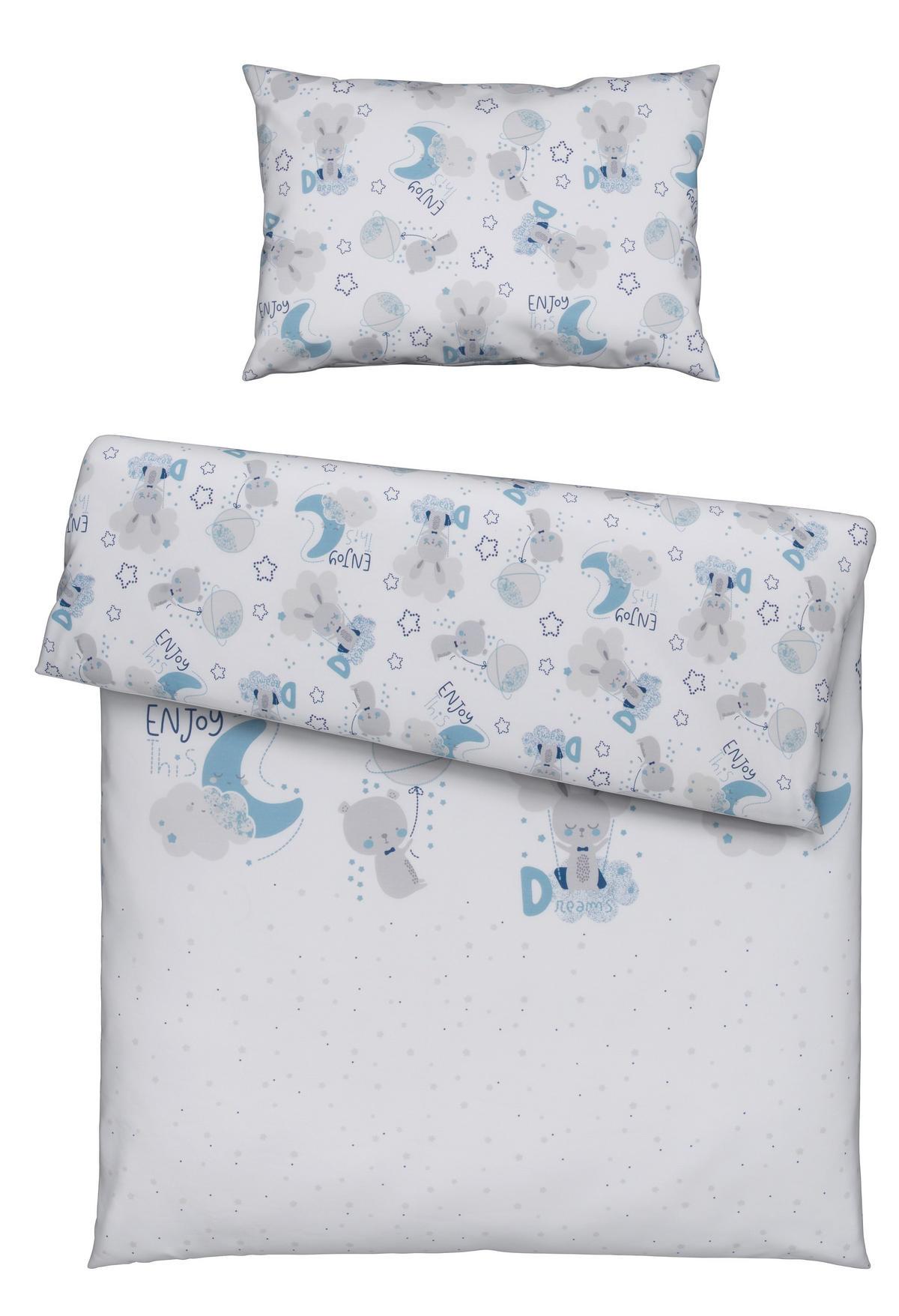 BABA ÁGYNEMŰHUZAT-GARNITÚRA 100/135 cm  - kék/szürke, Basics, textil (100/135cm) - Avelia