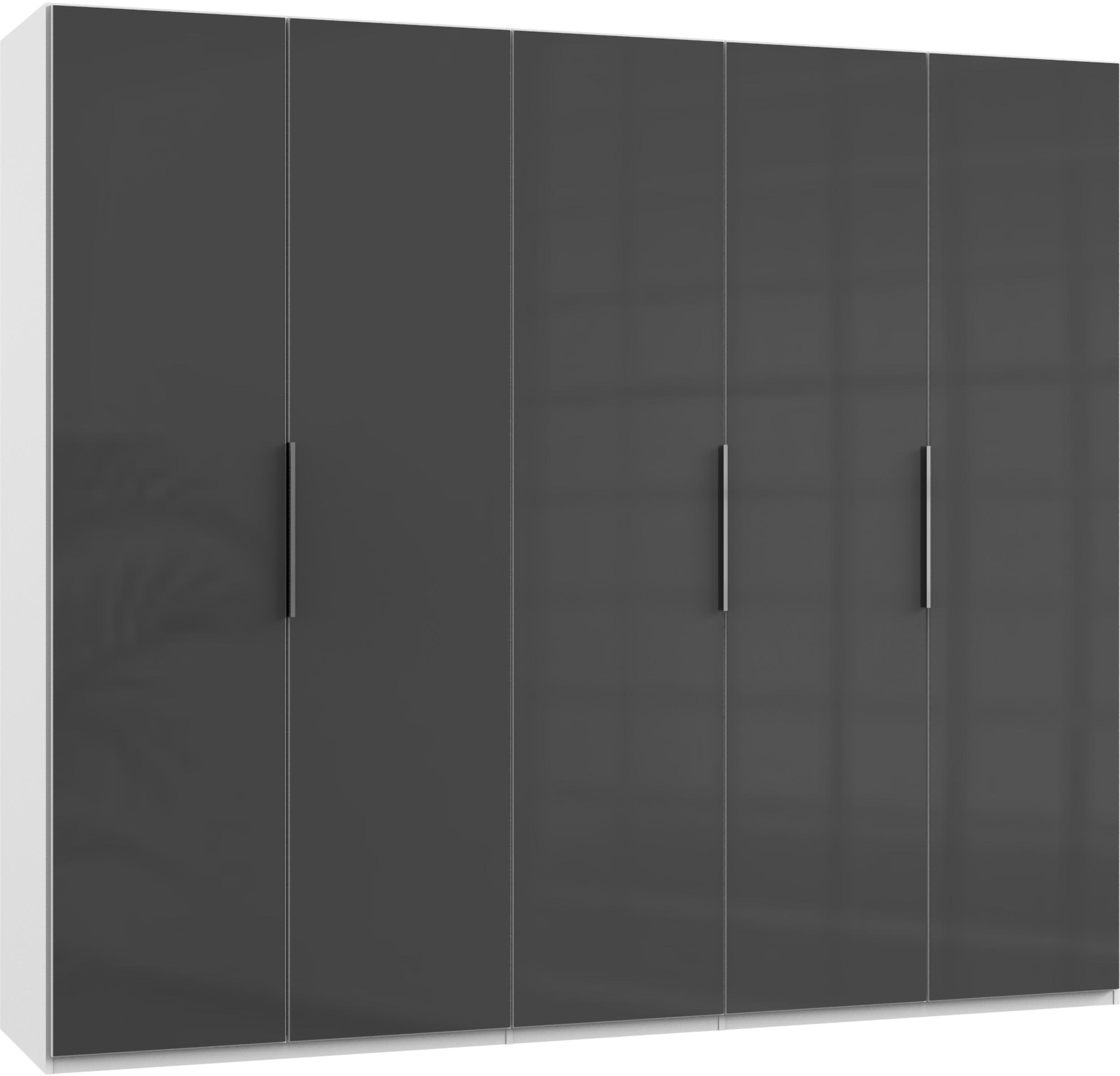 DREHTÜRENSCHRANK in Weiss, Grau - Chromfarben/Weiss, Modern, Glas/Holzwerkstoff (250/216/58cm) - MID.YOU