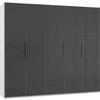 DREHTÜRENSCHRANK in Weiss, Grau  - Chromfarben/Weiss, Modern, Glas/Holzwerkstoff (250/216/58cm) - MID.YOU