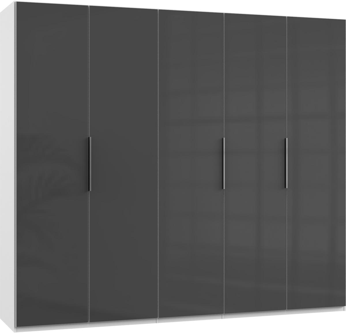 DREHTÜRENSCHRANK in Weiss, Grau  - Chromfarben/Weiss, Modern, Glas/Holzwerkstoff (250/216/58cm) - MID.YOU