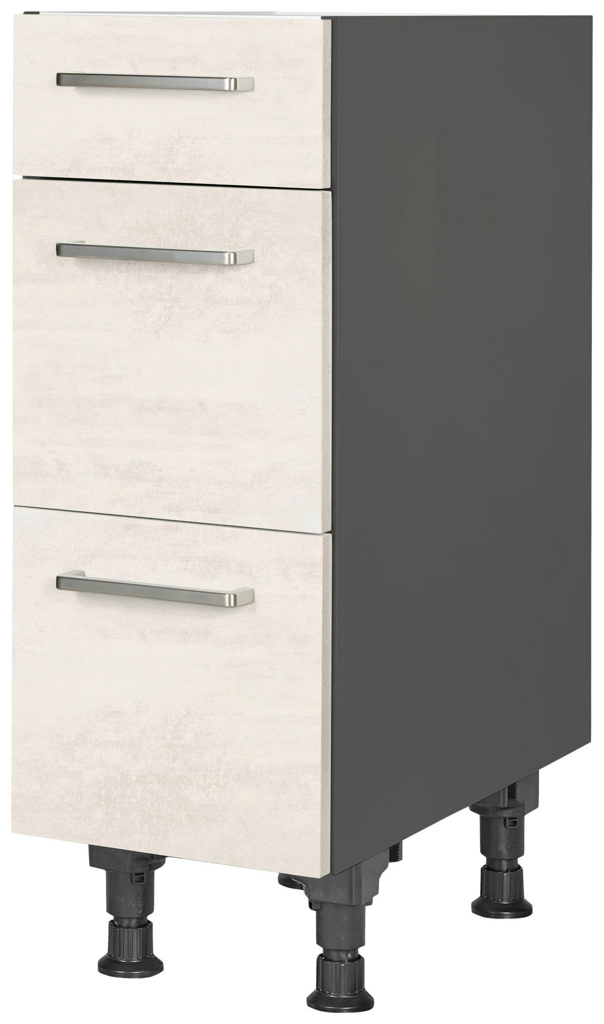SCHUBKASTENUNTERSCHRANK 30/87/56 cm  in Weiß  - Schieferfarben/Edelstahlfarben, MODERN, Holzwerkstoff/Metall (30/87/56cm) - Nobilia