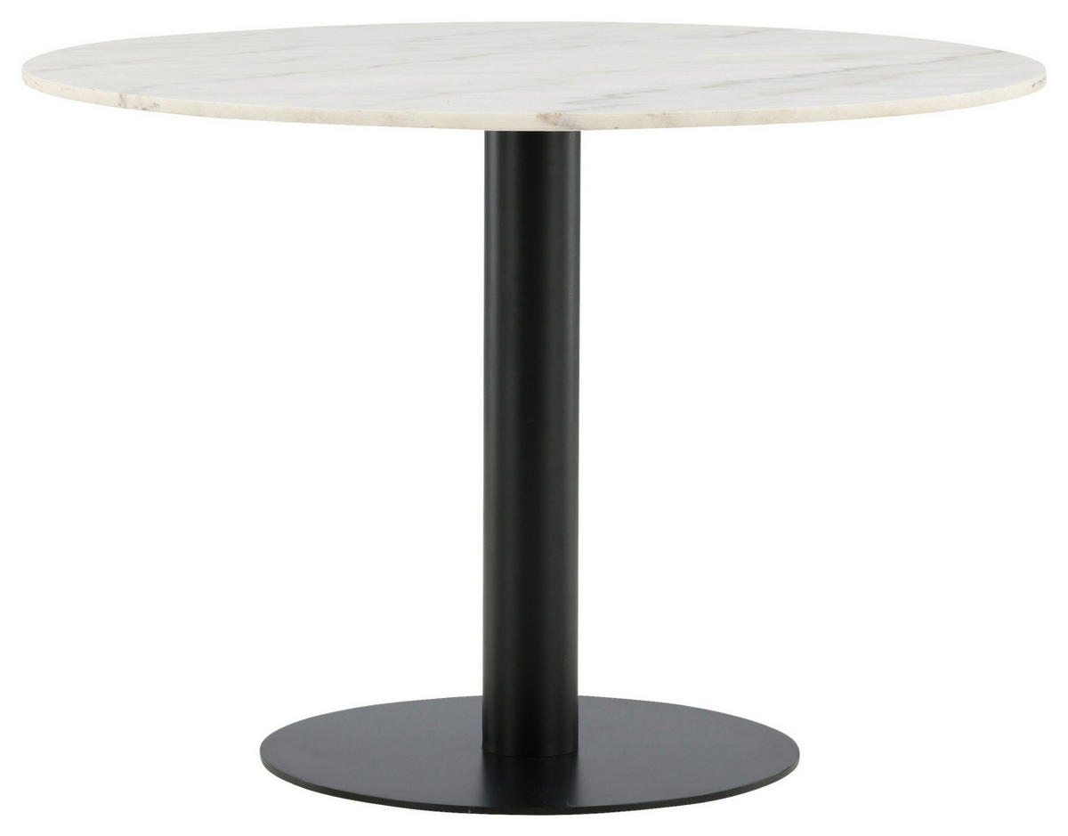MATBORD i metall, sten 106/106/75 cm   - vit/svart, Design, metall/sten (106/106/75cm) - Livetastic