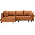 ECKSOFA  in Webstoff Rostfarben  191/250 cm  - Rostfarben/Schwarz, LIFESTYLE, Textil/Metall (191/250cm) - Carryhome