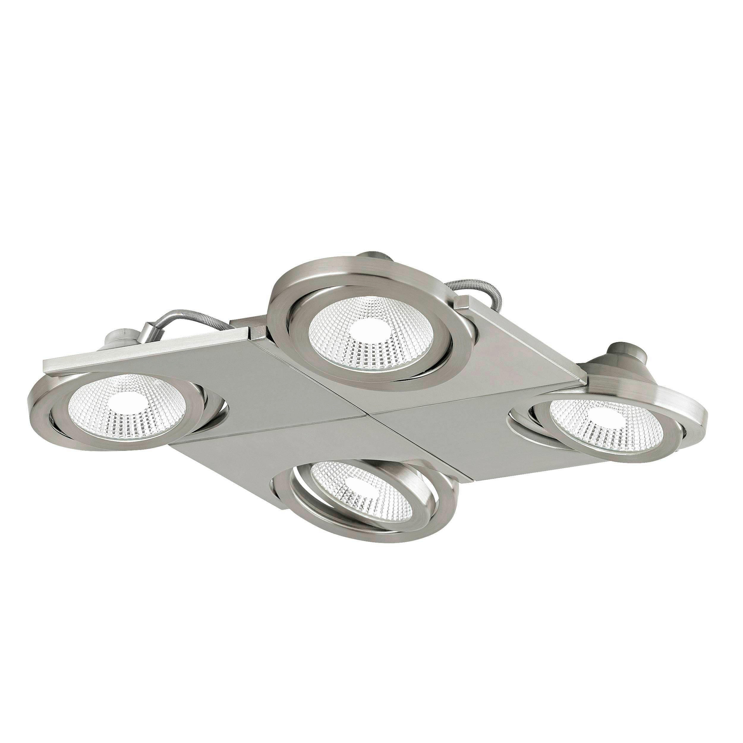 WANDLEUCHTE 37/37/6 cm  - Weiß/Nickelfarben, Design, Glas/Metall (37/37/6cm) - Eglo