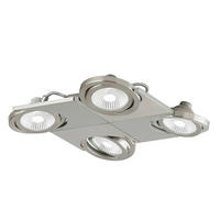 WANDLEUCHTE 37/37/6 cm  - Weiß/Nickelfarben, Design, Glas/Metall (37/37/6cm) - Eglo