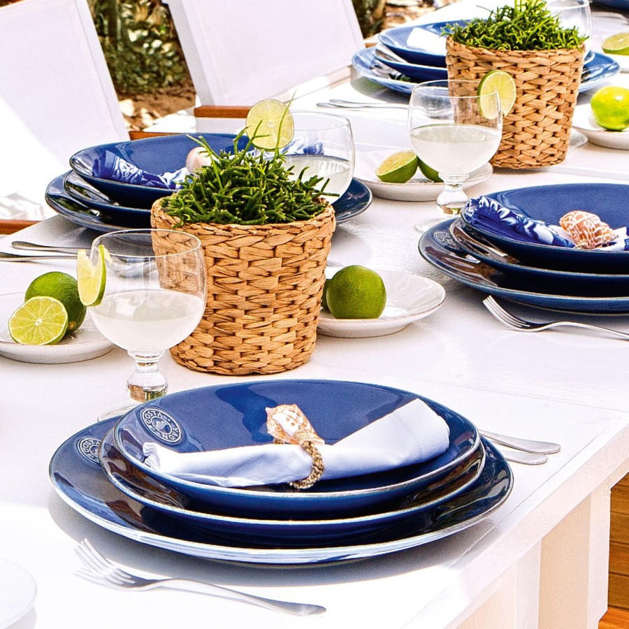 KOMBISERVICE Blau NOVA 12-teilig 4 Personen  - Blau, Basics, Keramik - Costa Nova