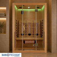 INFRAROTKABINE für 3 Personen OPEN  - Naturfarben, KONVENTIONELL, Holz (150/120/200cm) - Sanotechnik