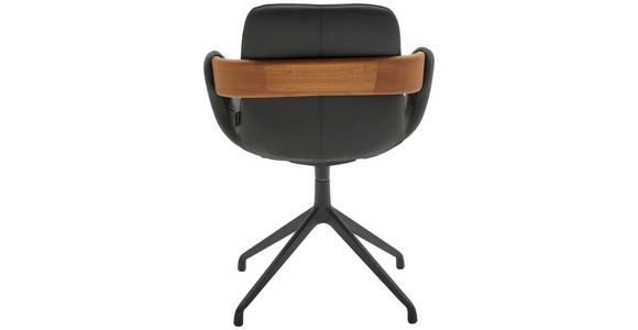 ARMLEHNSTUHL  Lederauswahl, Stoffauswahl, Typenauswahl, Sitzfläche 360° drehbar  Echtleder  - Eichefarben/Cognac, Natur, Leder/Holz (60/86/60cm) - Valnatura