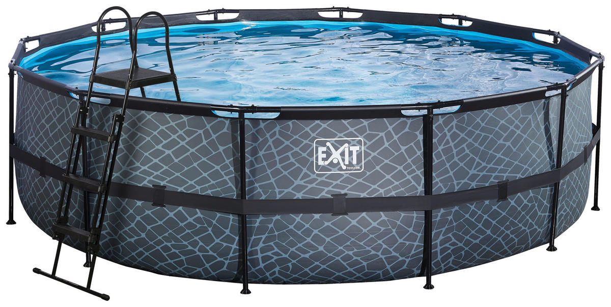 EXIT POOL STONE 488X122 488/122 cm  - Grau, KONVENTIONELL, Metall (488/122cm) - EXIT Toys