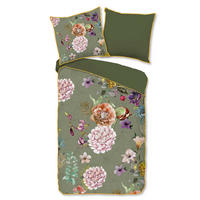 WENDEBETTWÄSCHE Parma Satin 155/220 cm  - Olivgrün/Grün, Design, Textil (155/220cm)