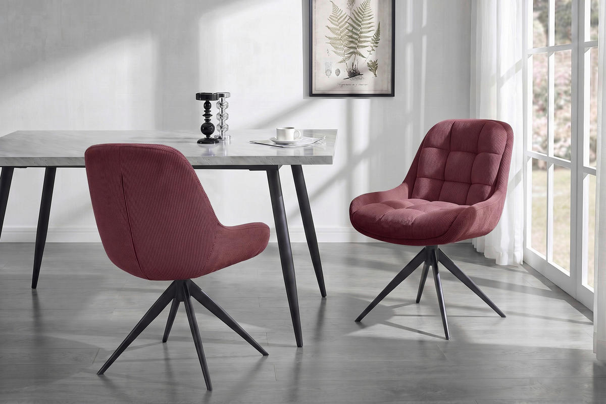 STUHL - Rot/Schwarz, Design, Textil/Metall (58/85/70cm) - Johann Jakob
