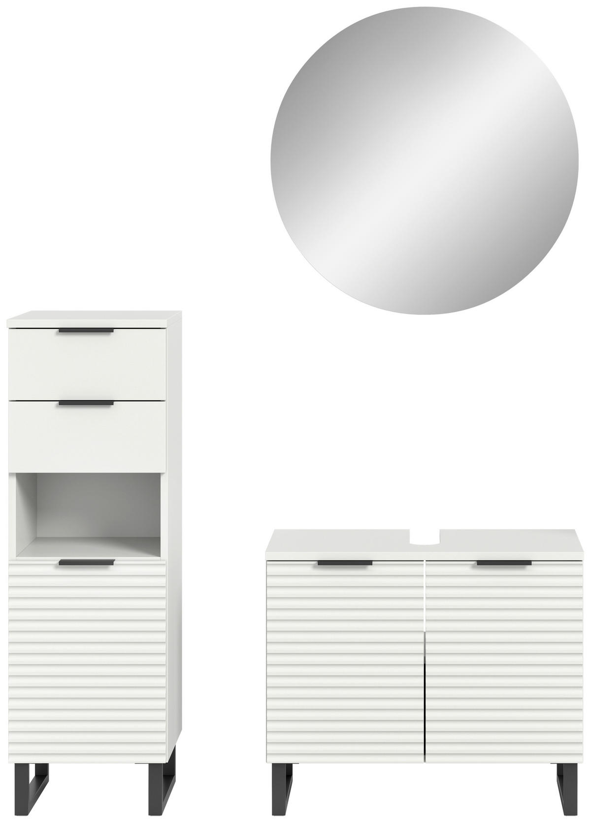 KOPALNICA  bela  - črna/bela, Moderno, kovina/leseni material (105cm) - MID.YOU