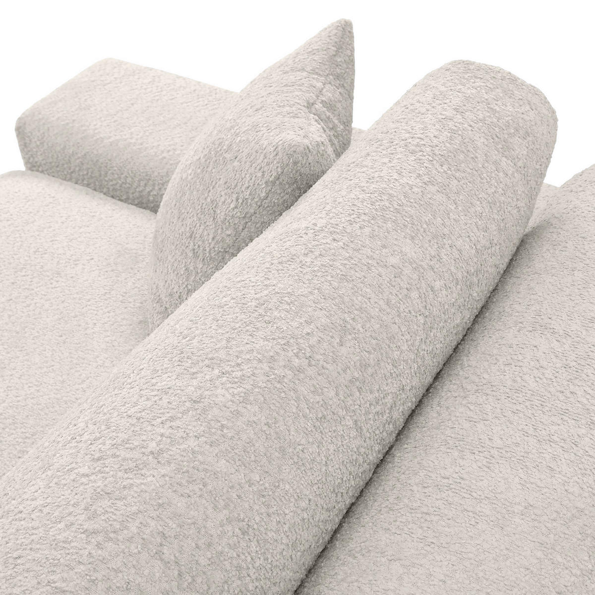 ECKSOFA  Beige Bouclé  - Greige/Beige, MODERN, Kunststoff/Textil (255/255cm) - Landscape