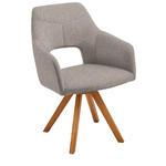 ARMLEHNSTUHL in Holz, Textil Eichefarben, Cappuccino  - Eichefarben/Cappuccino, Design, Holz/Textil (57/84/57cm) - Voleo