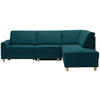 ECKSOFA in Flachgewebe Petrol  261/203 cm  - Eichefarben/Petrol, KONVENTIONELL, Holz/Textil (261/203cm) - Sedda
