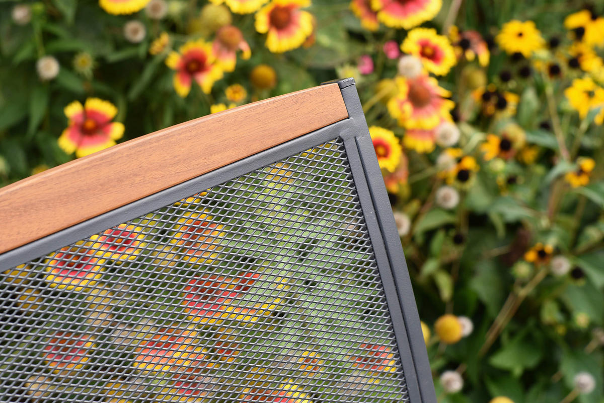 BALKONSET Graphitfarben, Grau, Akaziefarben 5-teilig  - Graphitfarben/Grau, KONVENTIONELL, Holz/Textil - Gardenson