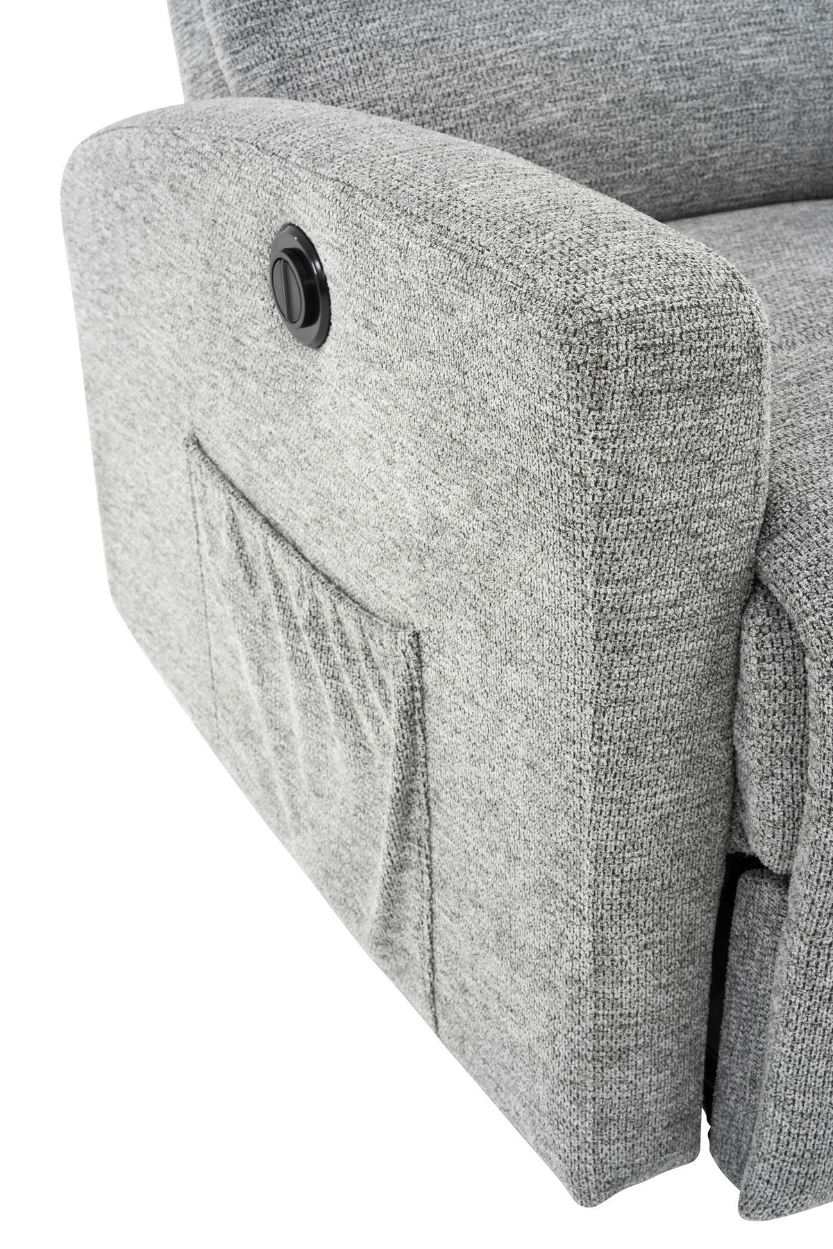 FERNSEHSESSEL  mit Webstoff Grau, Schwarz  - Schwarz/Grau, Design, Kunststoff/Textil (76/102/93cm) - Carryhome