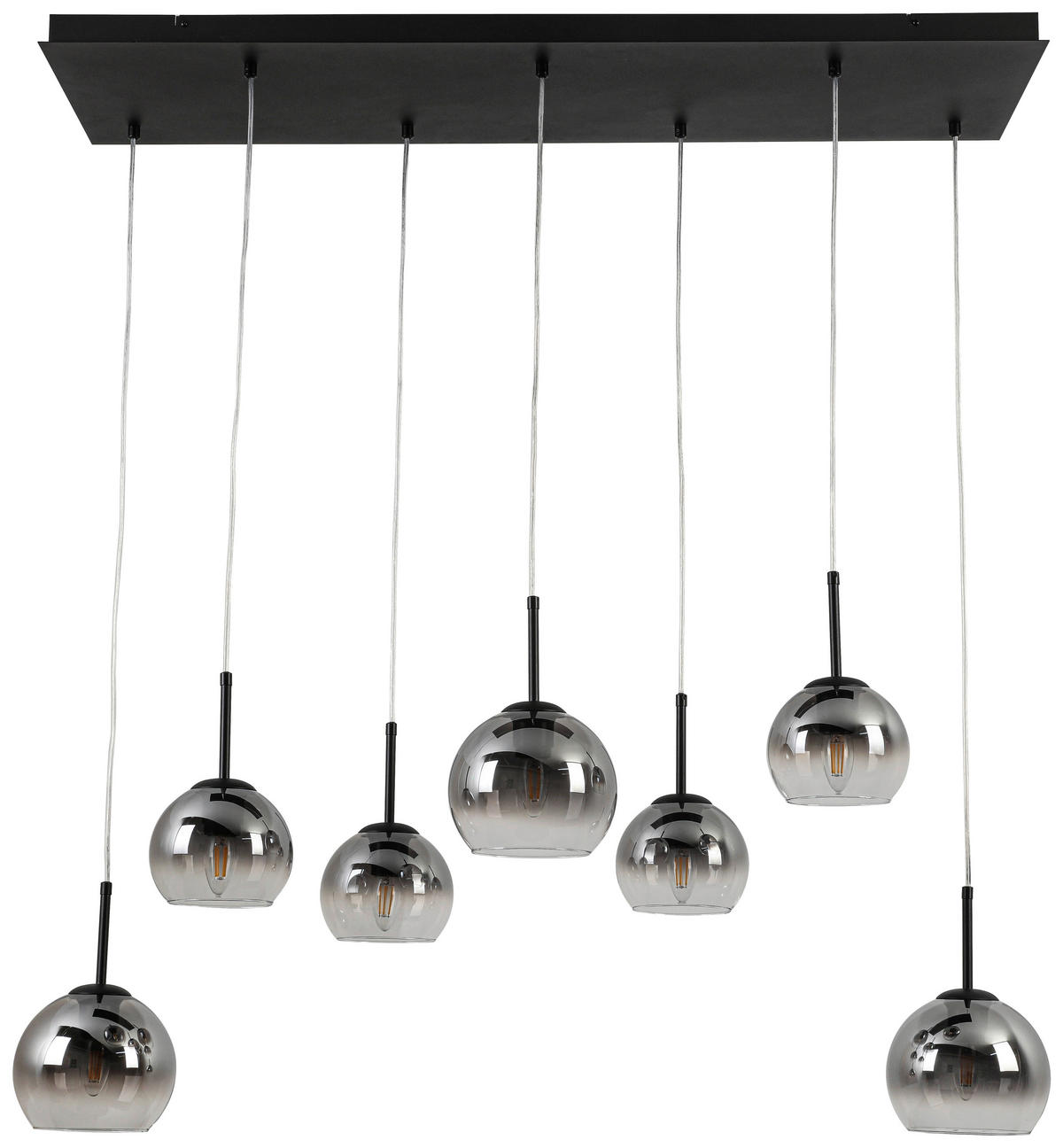 HÄNGELEUCHTE 110/31/120 cm  - Chromfarben/Schwarz, Trend, Glas/Kunststoff (110/31/120cm) - Novel