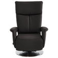 RELAXSESSEL in Leder Dunkelbraun  - Edelstahlfarben/Dunkelbraun, Design, Leder/Metall (78/112/85cm) - Cantus