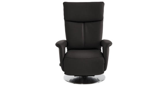RELAXSESSEL in Leder Dunkelbraun - Edelstahlfarben/Dunkelbraun, Design, Leder/Metall (78/112/85cm) - Cantus