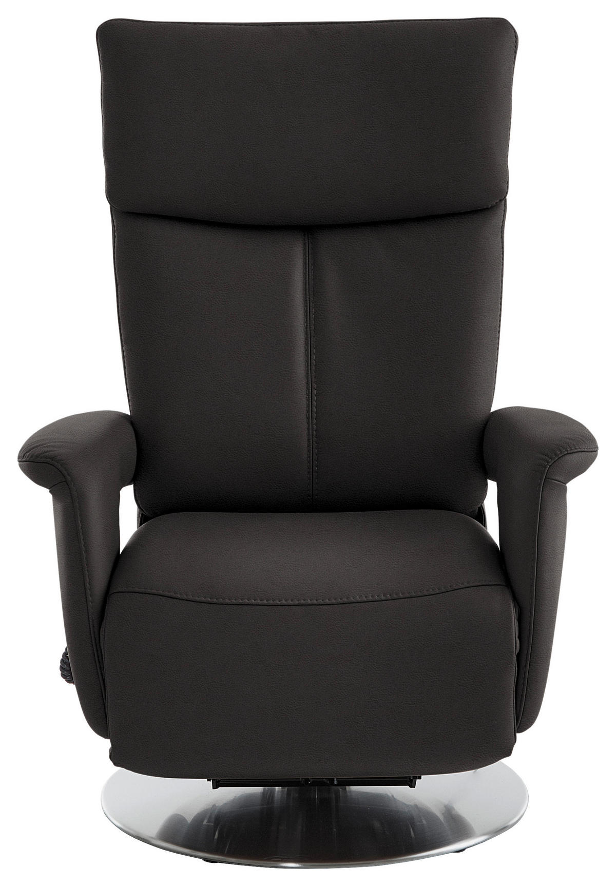 RELAXSESSEL in Leder Dunkelbraun  - Edelstahlfarben/Dunkelbraun, Design, Leder/Metall (78/112/85cm) - Cantus