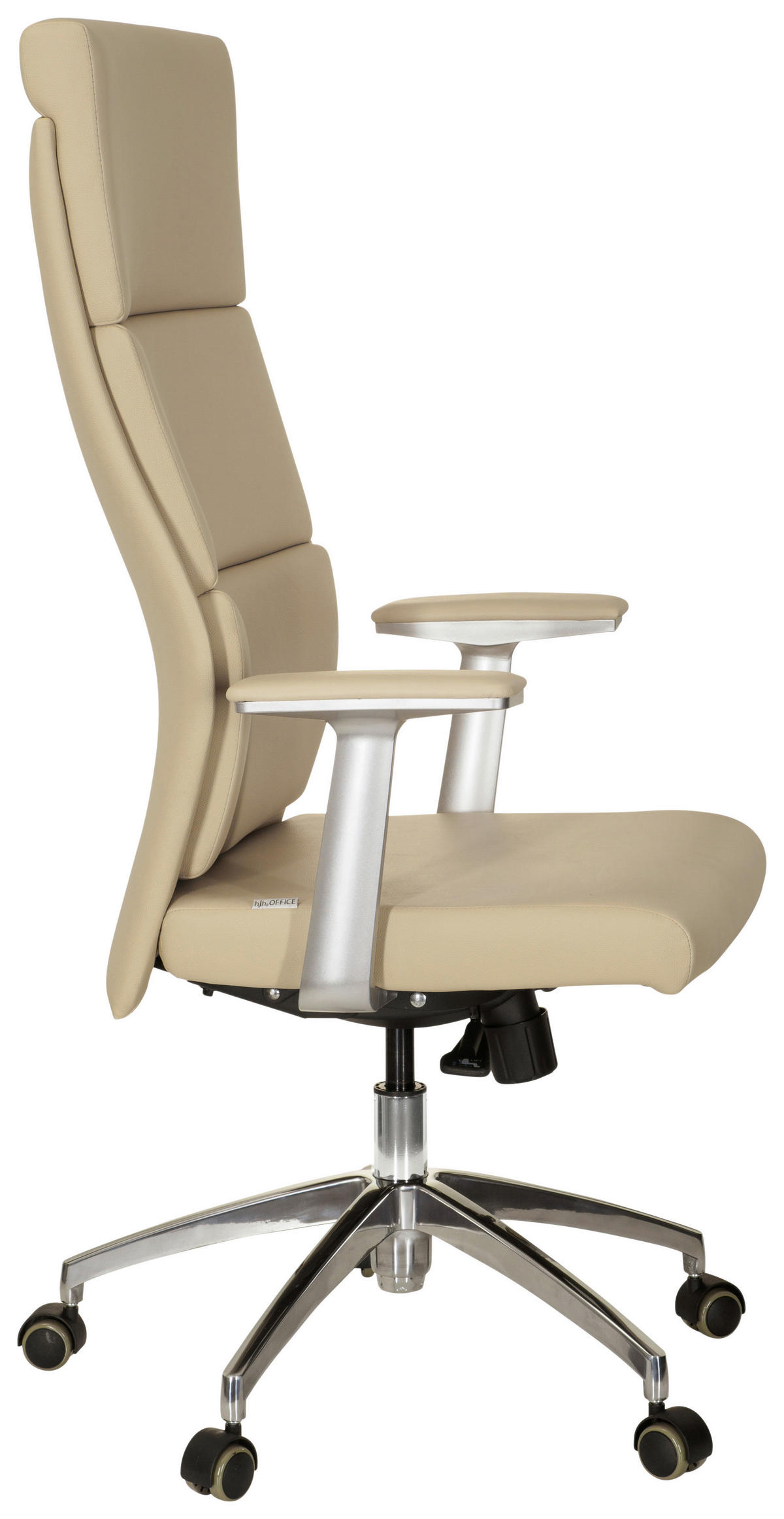 KONTORSSTOL  i läderimitation silver, beige  - beige/silver, Modern, metall/läder (60/131/52cm) - MID.YOU