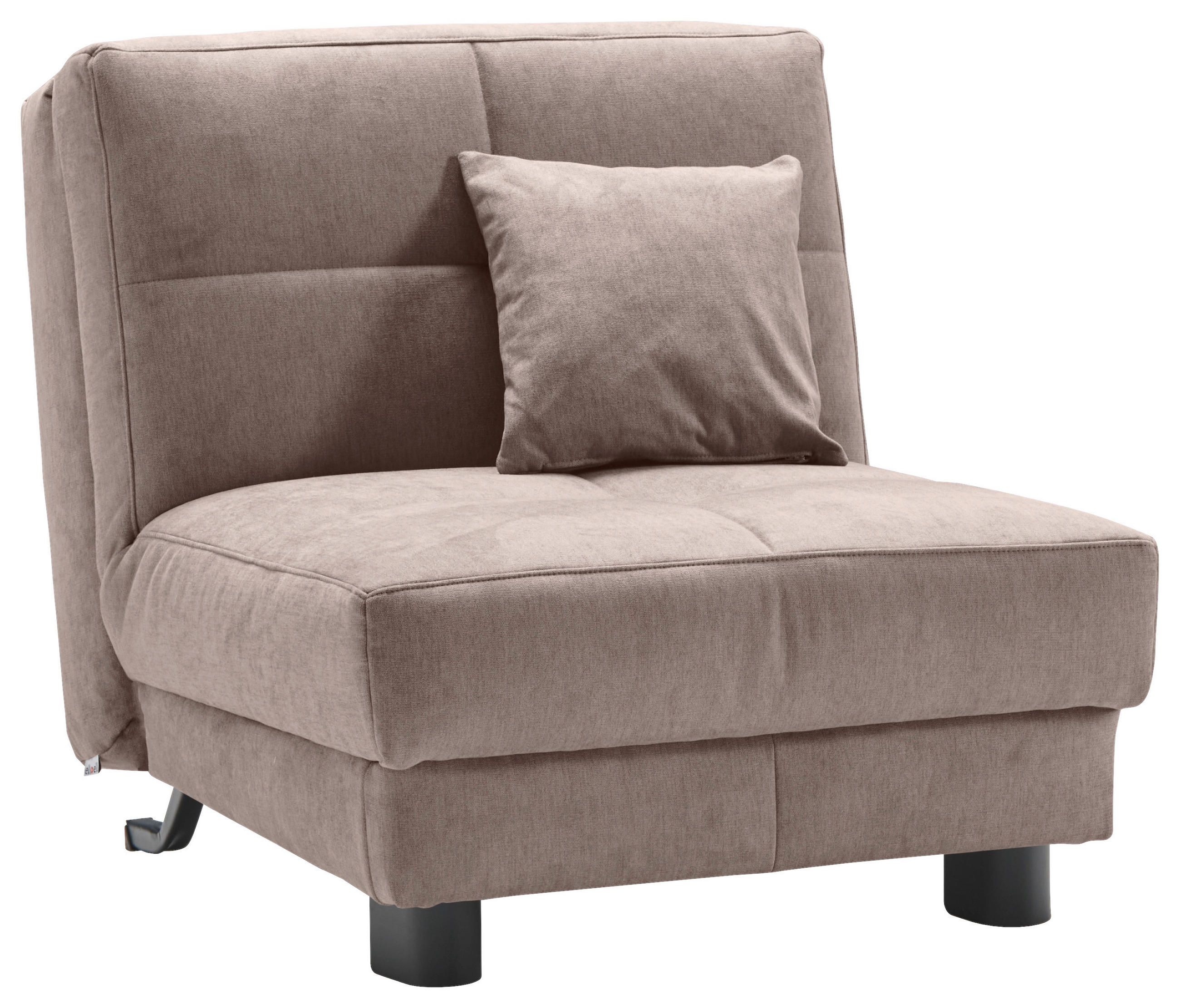 SCHLAFSESSEL Mikrovelours Greige    - Greige/Schwarz, KONVENTIONELL, Textil/Metall (85/85/100cm) - Carryhome