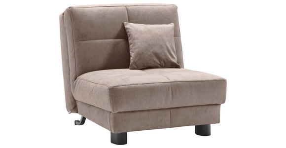 SCHLAFSESSEL Mikrovelours Greige Liegefunktion {item.attr(124-153'),[ ]} - Greige/Schwarz, KONVENTIONELL, Textil/Metall (85/85/100cm) - Carryhome