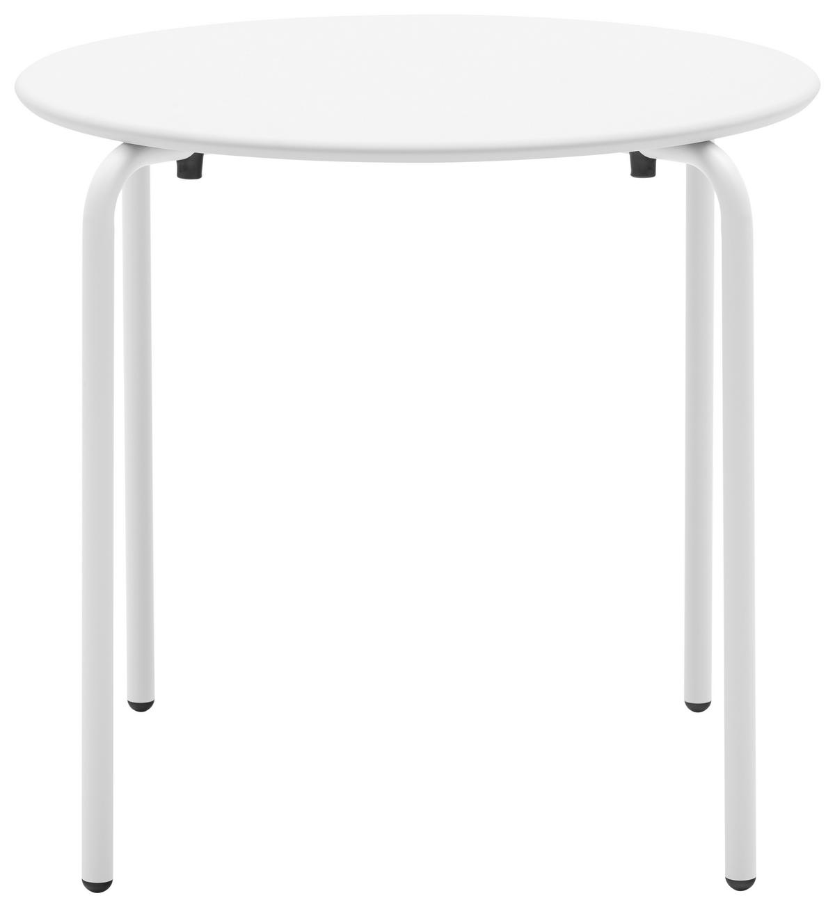 GARTENTISCH 80/80/75 cm Metall rund  - Weiß, Basics, Metall (80/80/75cm) - Connubia 