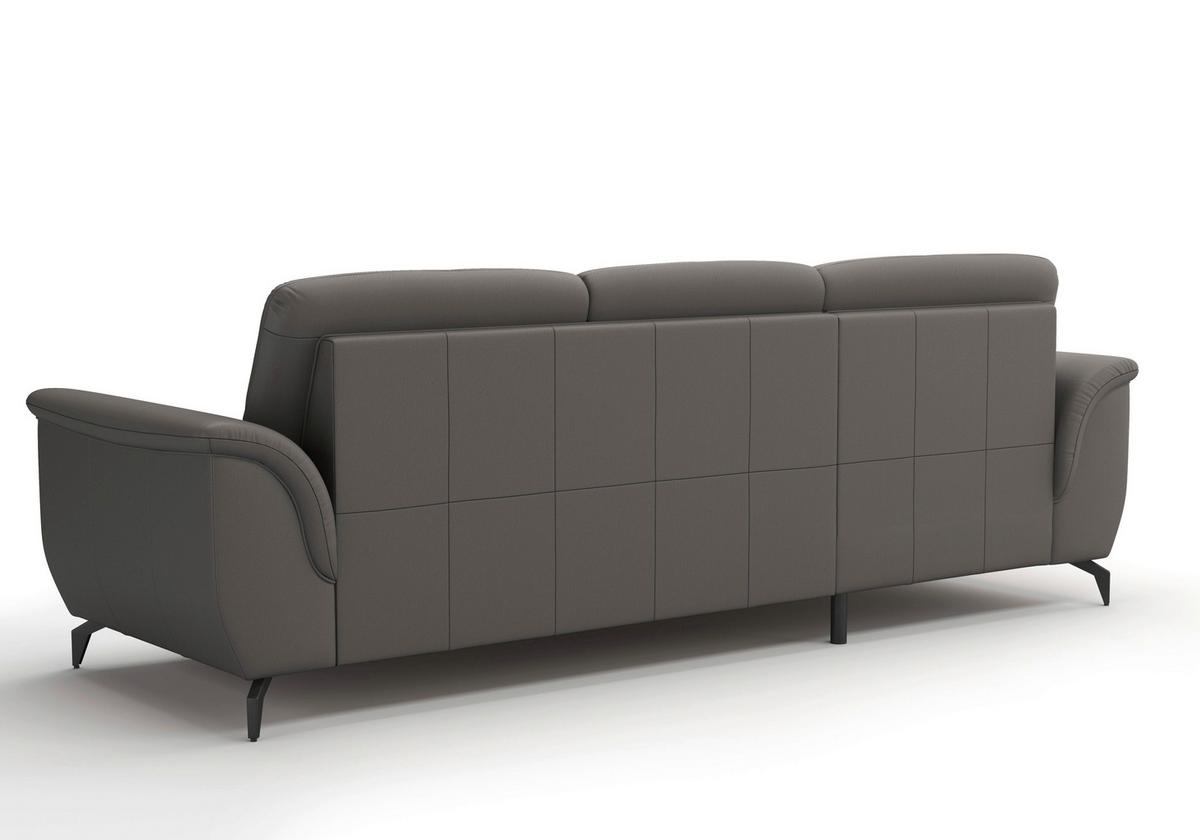 ECKSOFA in Echtleder Mokka  164/262 cm  - Schwarz/Mokka, MODERN, Leder/Metall (164/262cm) - Sit & More