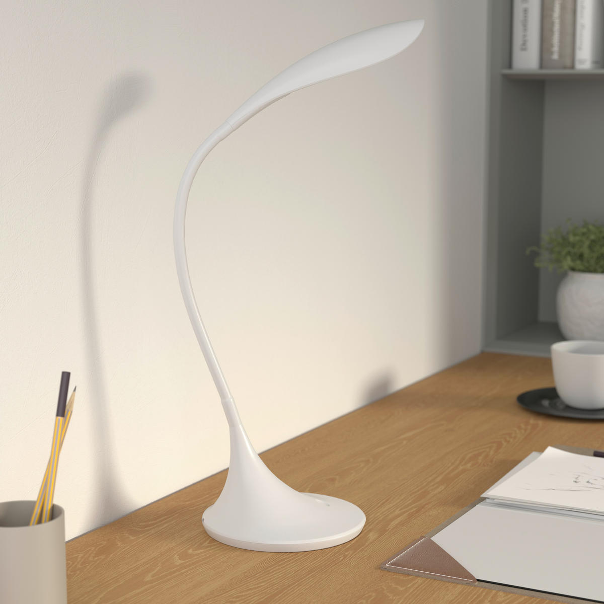 SCHREIBTISCHLEUCHTE - Weiss, Basics, Kunststoff (22/17/37,5cm) - Novel