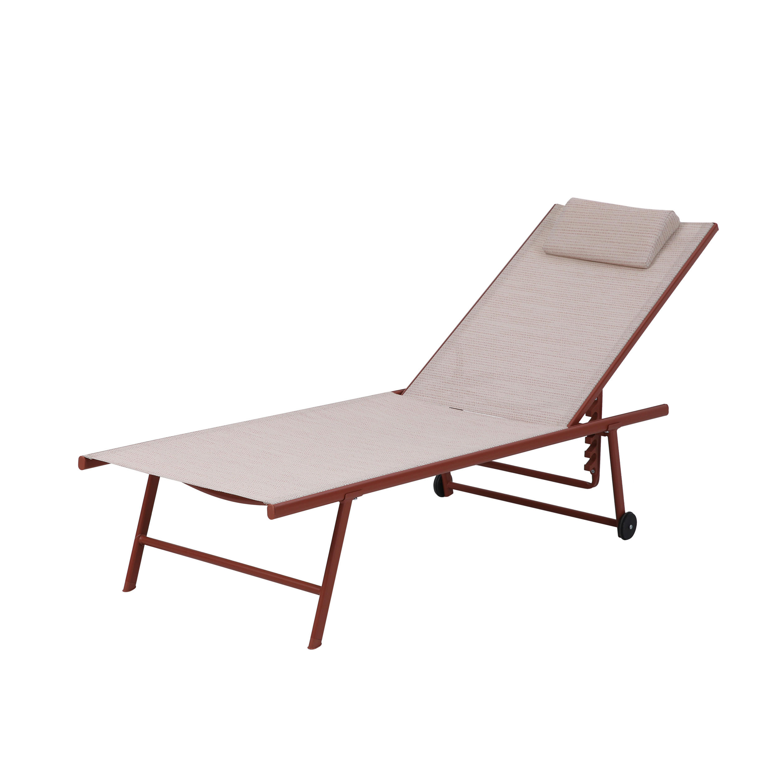 DREIBEINLIEGE 55/97/185 cm  - Terracotta, Basics, Textil/Metall (55/97/185cm)