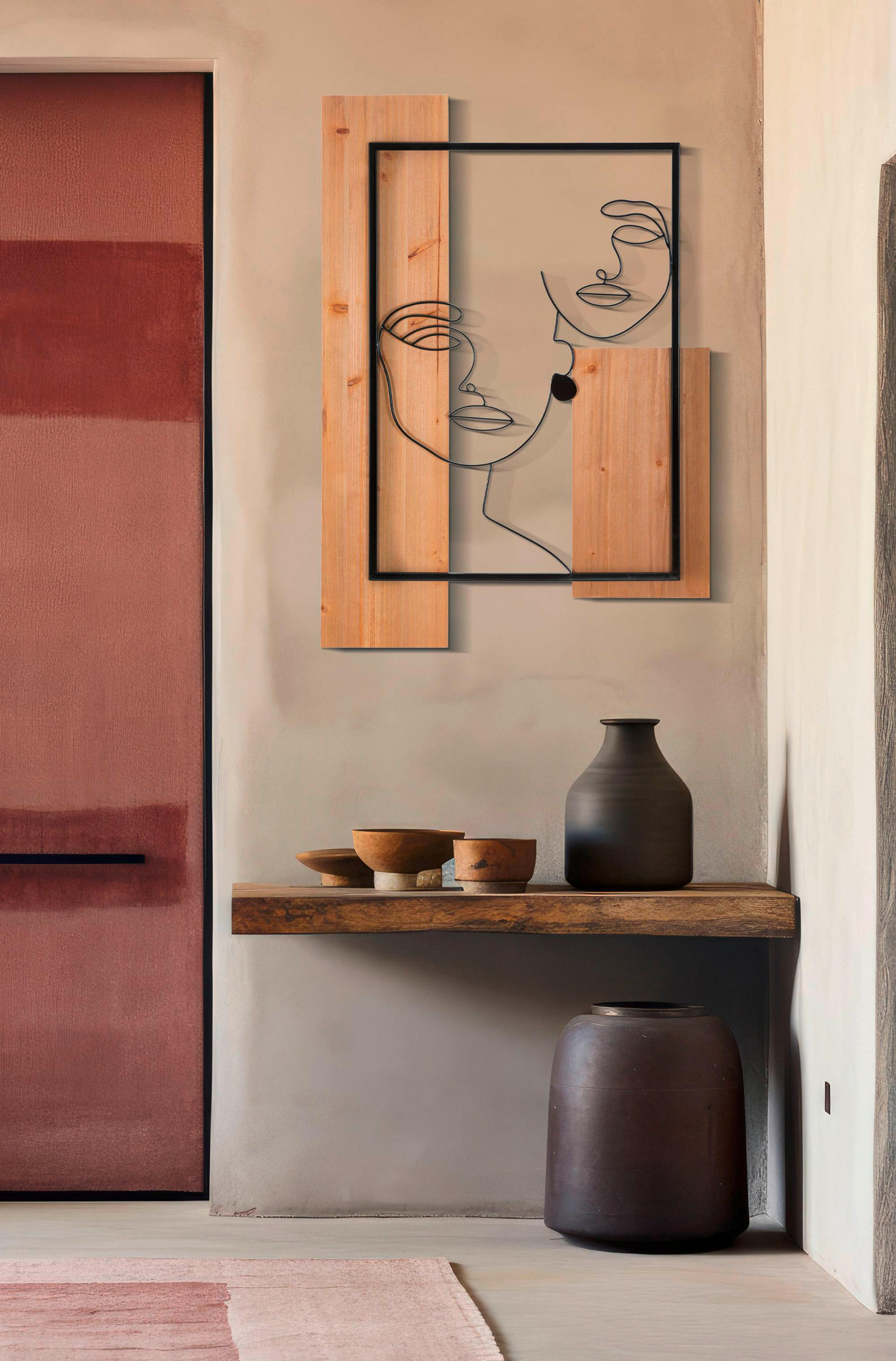 Mauro Ferretti Wanddeko Natur, Schwarz 63.5x90x2 cm