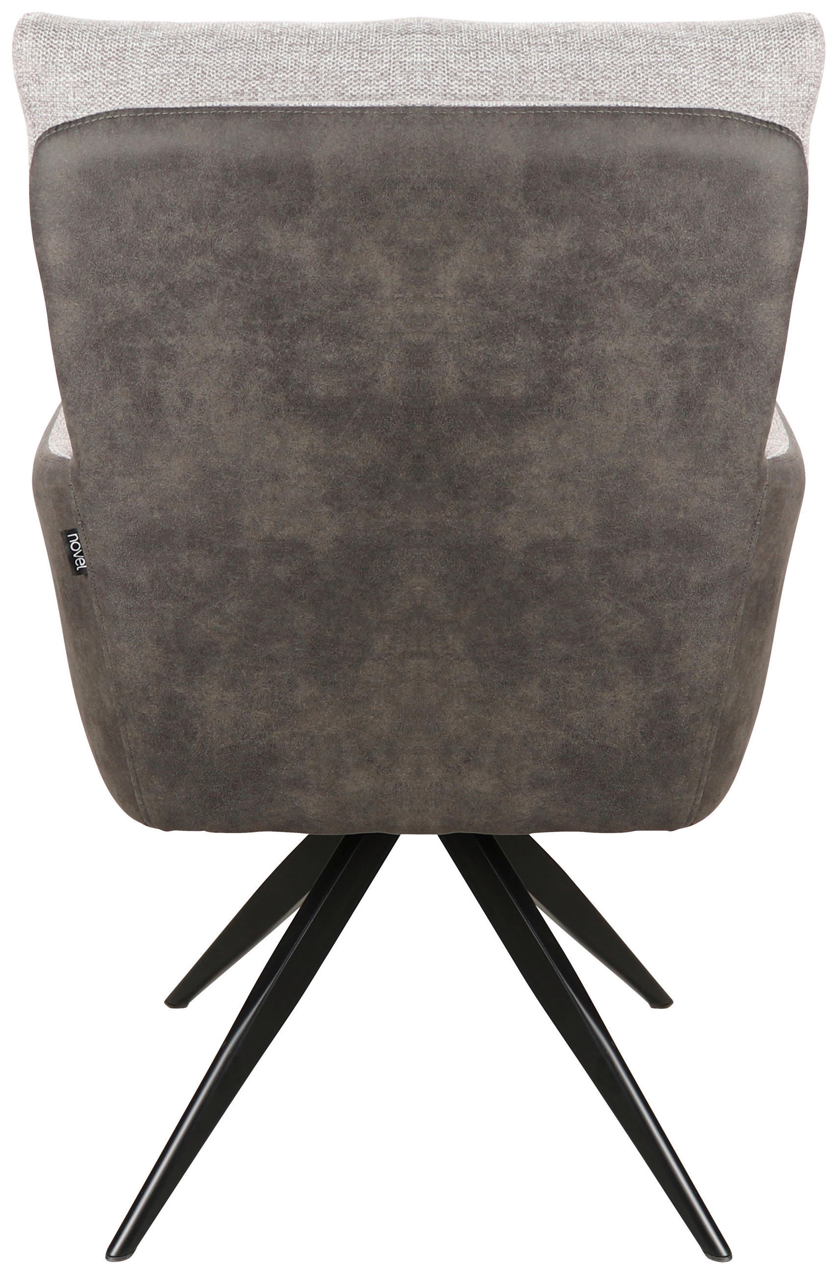 ARMLEHNSTUHL  in Eisen Leinenoptik  - Anthrazit/Hellgrau, Design, Textil/Metall (60/91/67cm) - Novel