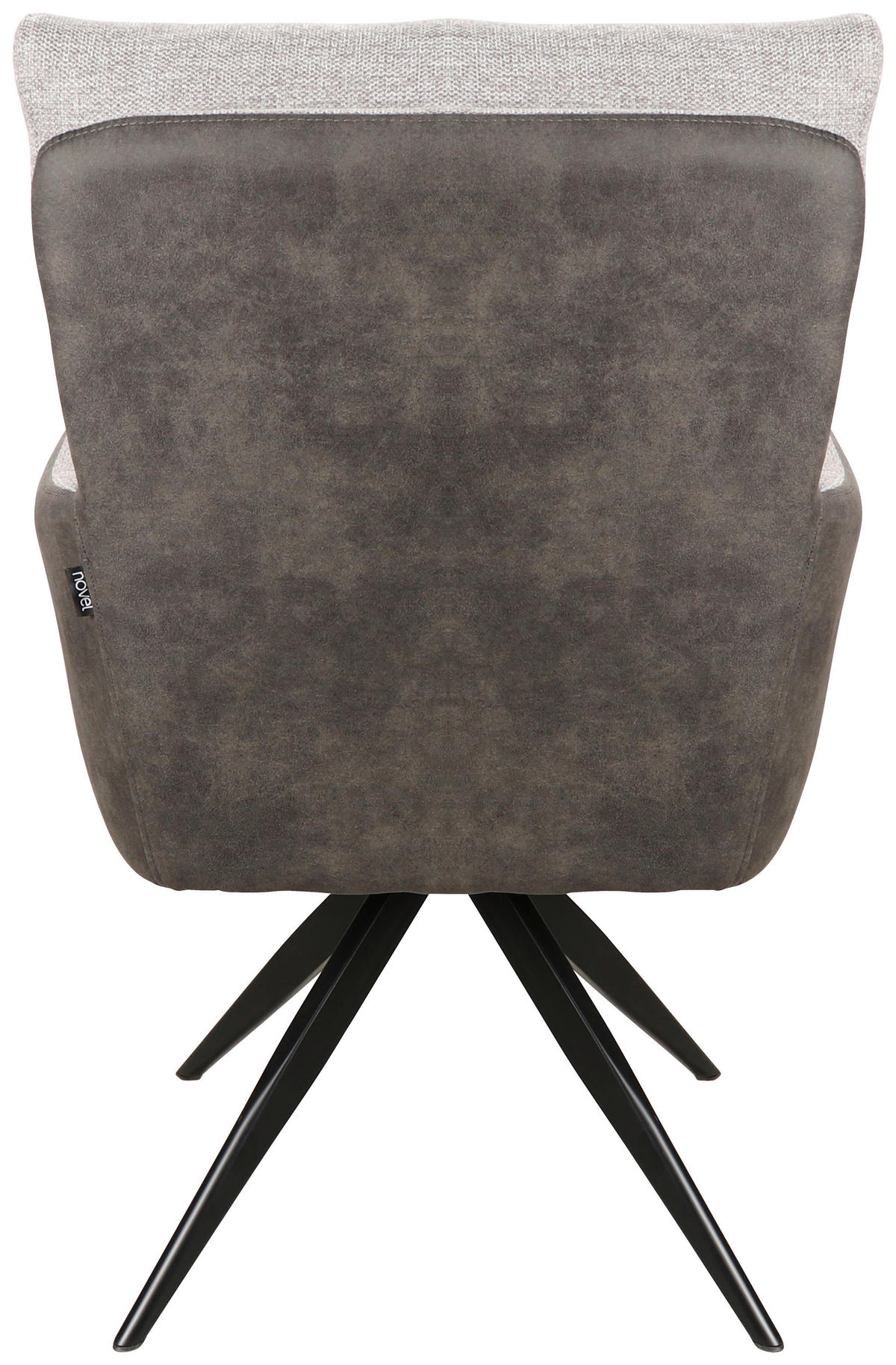 ARMLEHNSTUHL  in Eisen Leinenoptik  - Anthrazit/Hellgrau, Design, Textil/Metall (60/91/67cm) - Novel