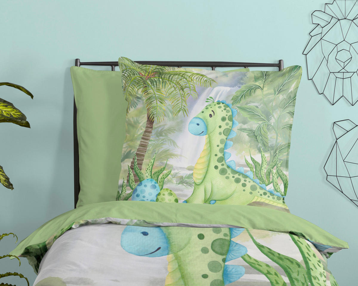 JUGENDBETTWÄSCHE Dani Renforcé 135/200 cm  - Grün, Design, Textil (135/200cm)