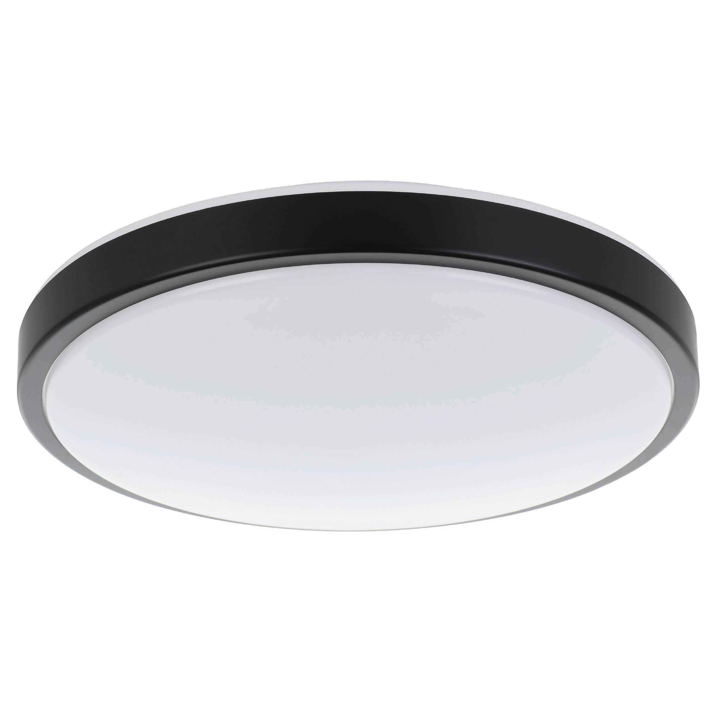 DECKENLEUCHTE 43/9 cm   - Schwarz/Weiß, Basics, Kunststoff/Metall (43/9cm) - Eglo