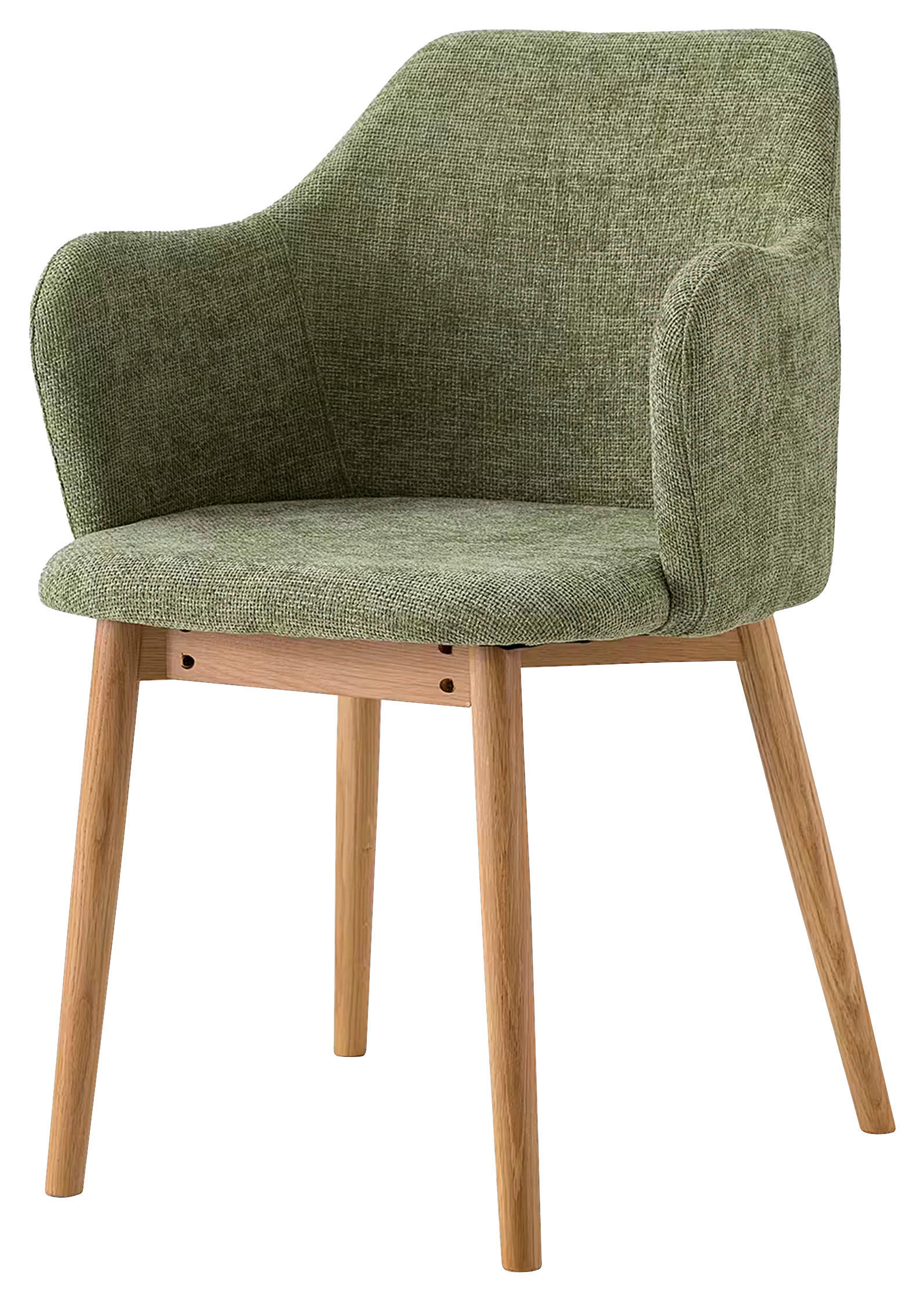 ARMLEHNSTUHL   Leinenoptik  Naturfarben, Olivgrün  - Olivgrün/Naturfarben, Modern, Holz/Textil (55/82/57cm) - Livetastic