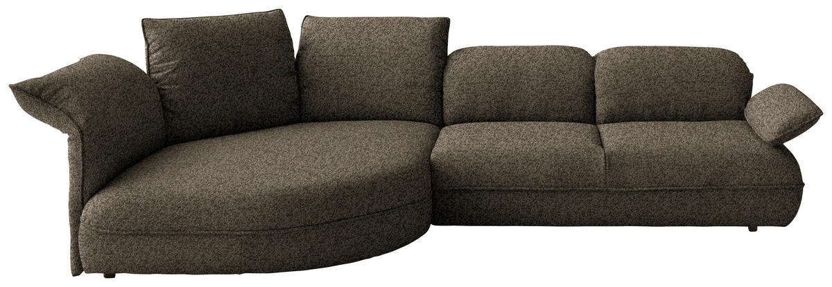 ECKSOFA Chenille Braun  - Schwarz/Braun, Design, Kunststoff/Textil (154/343cm) - Koinor