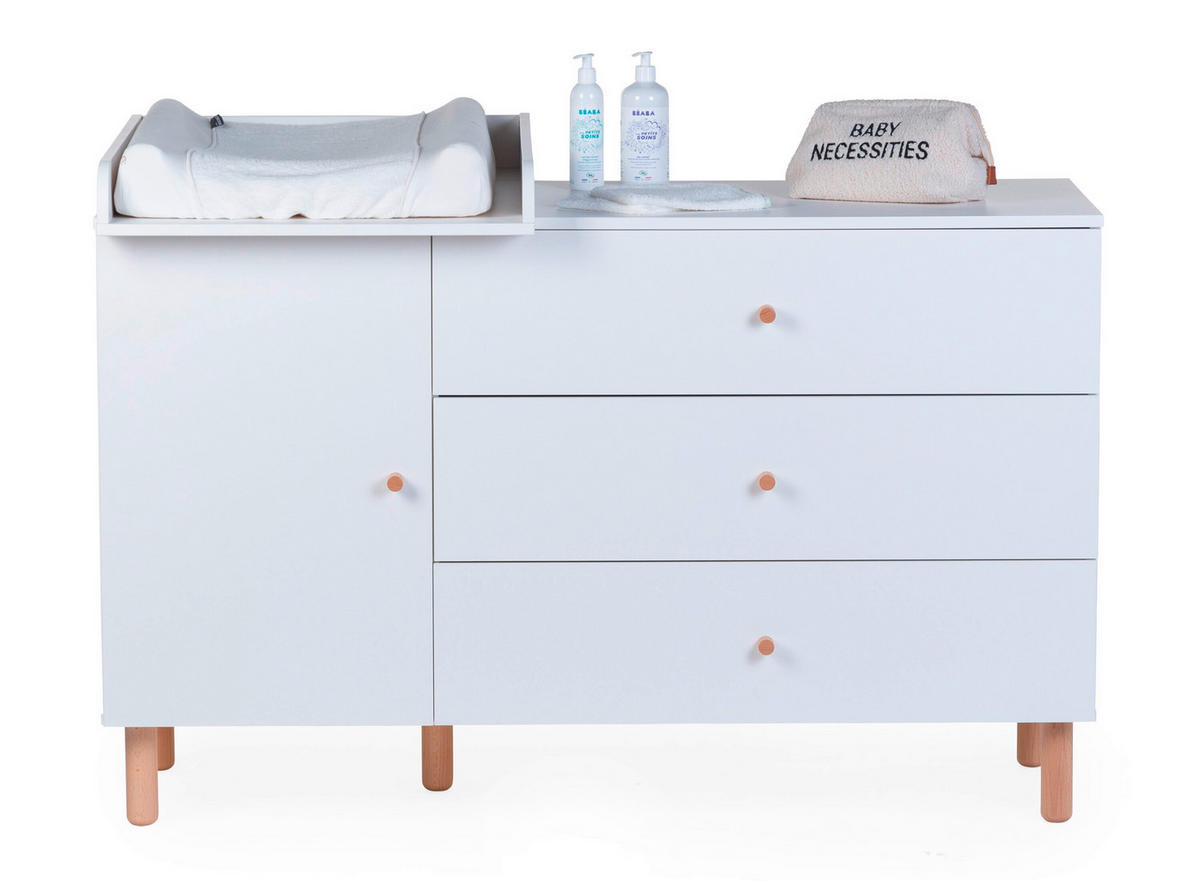 WICKELKOMMODE Wonder White 2023 Weiß  - Weiß/Naturfarben, Design, Holz/Holzwerkstoff (137/93/75cm) - Childhome