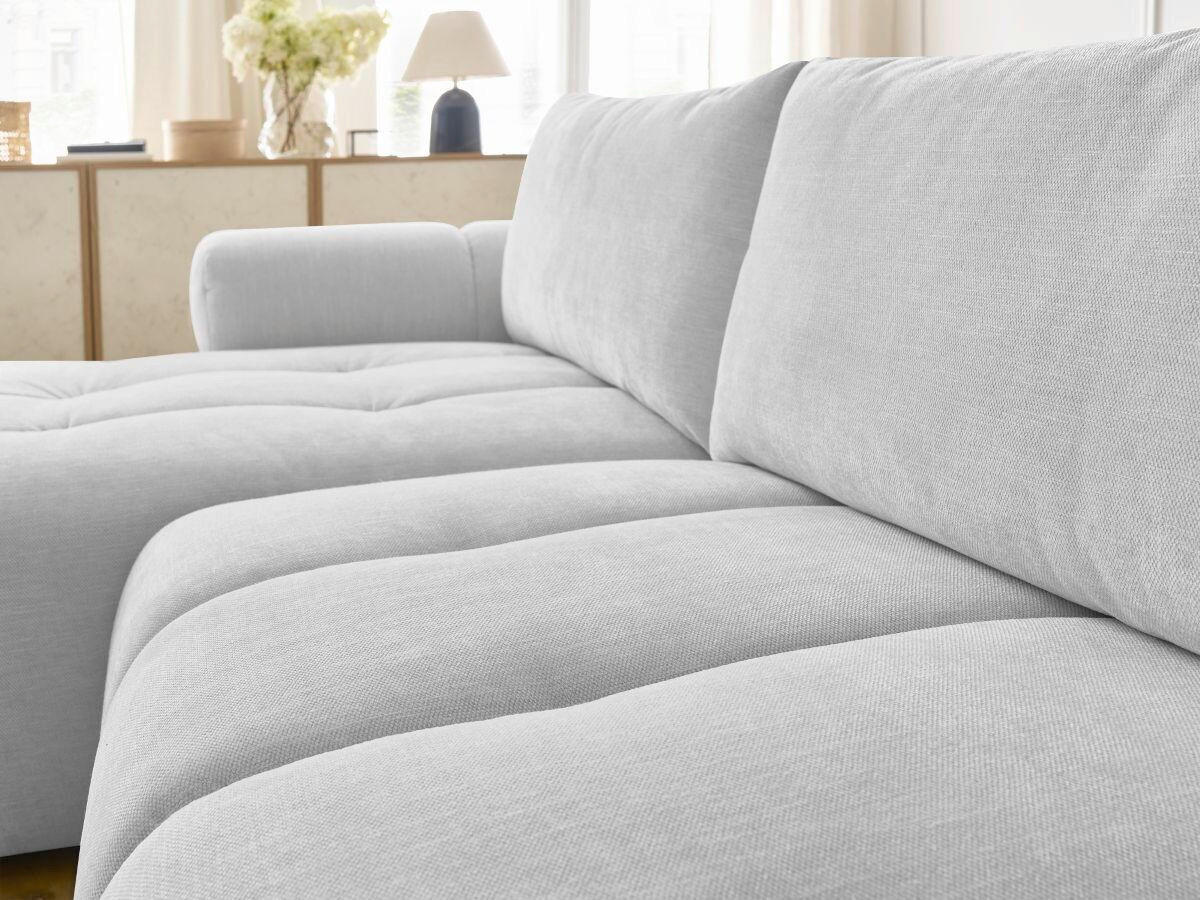 ECKSCHLAFSOFA FUJI Leinenoptik Hellgrau  inkl.  - Hellgrau/Schwarz, MODERN, Kunststoff/Textil (160/292cm)