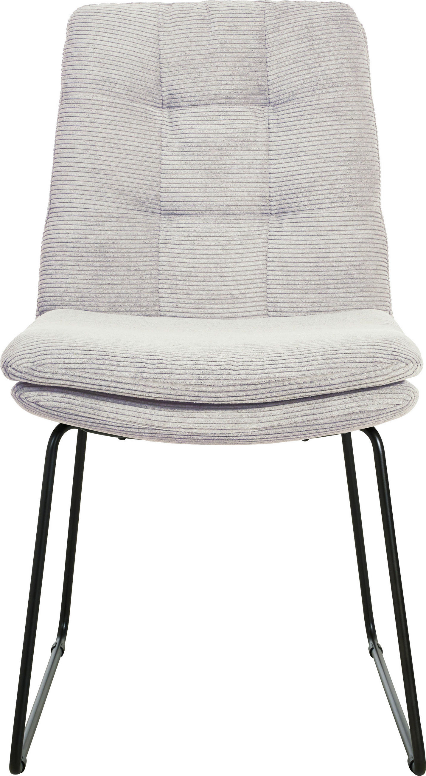 STUHL  in Cord  - Hellgrau/Schwarz, Design, Textil/Metall (49/90/68cm) - Johann Jakob