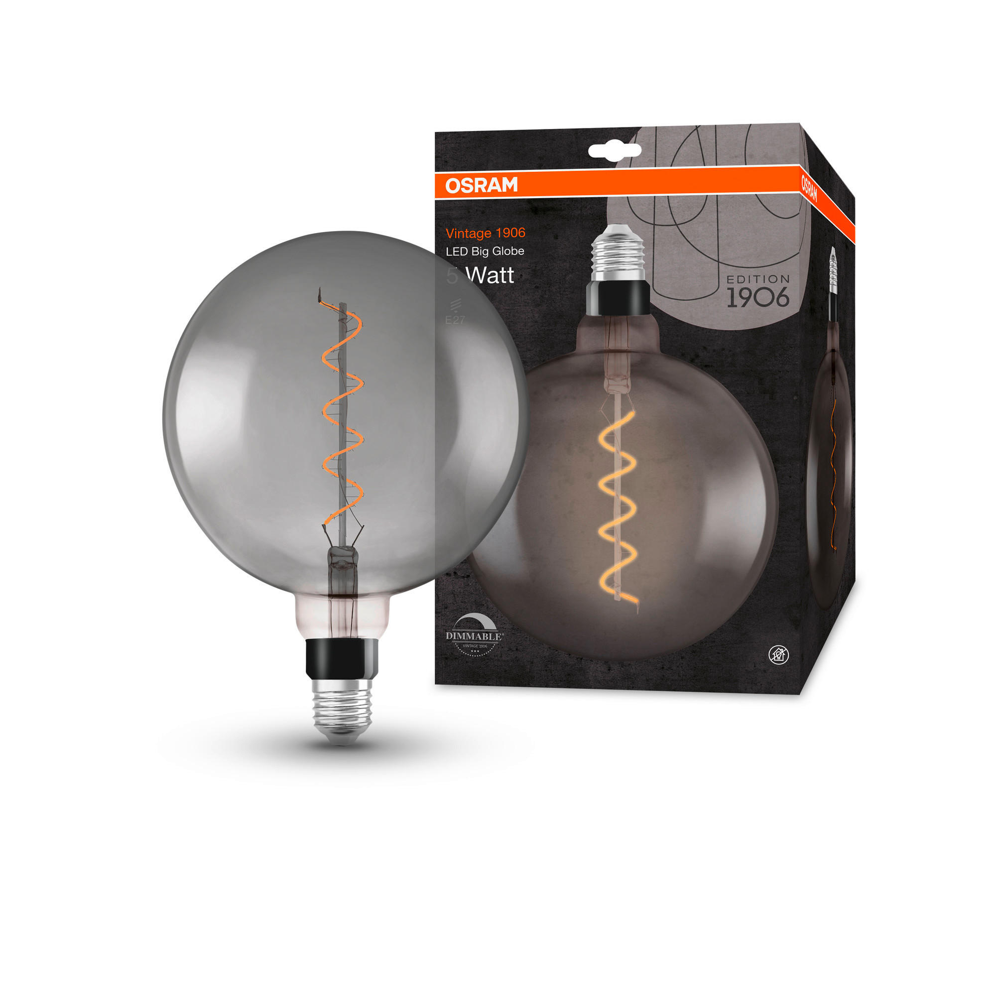 LED-LEUCHTMITTEL   E27 4 W 150 lm  - Grau, Basics, Glas (20/28,7cm) - Osram