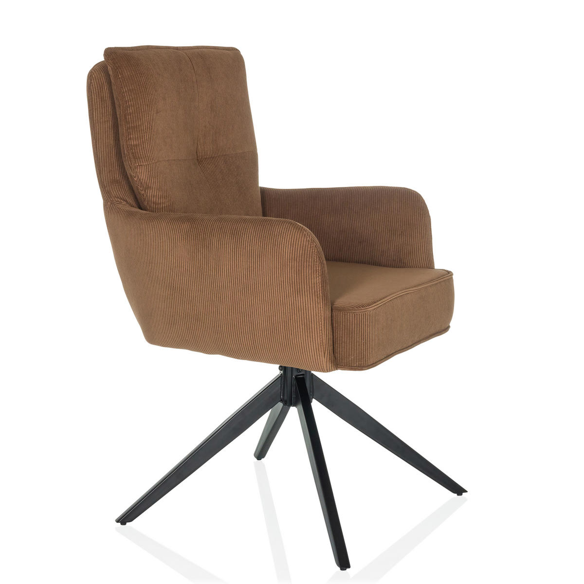 ARMLEHNSTUHL  in Cord  - Schwarz/Braun, MODERN, Textil/Metall (58/94/60cm) - MID.YOU